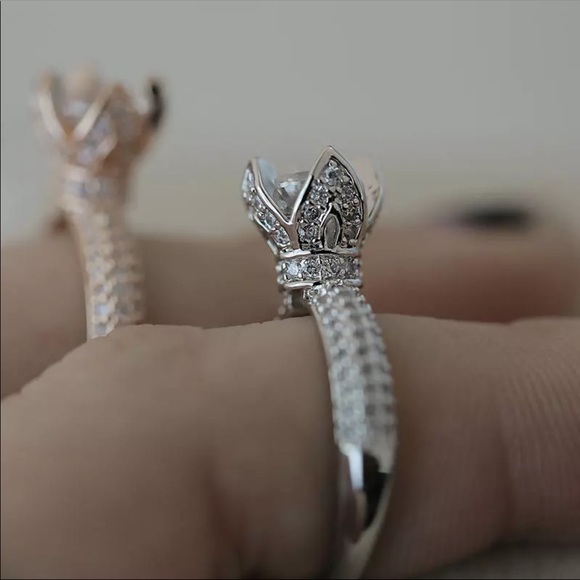 *NEW*Luxury 18K Rose Gold Diamond Women’s Ring - Picture 5 of 5